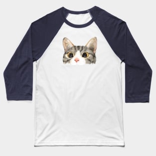 Bright Eyed Kitty Cat Baseball T-Shirt